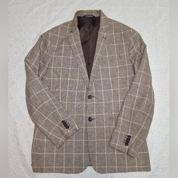 Banana Republic Brown Plaid Blazer Formal Size 42 - Picture 7 of 16